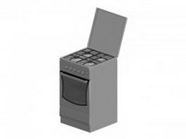 Gas range with oven 3d preview