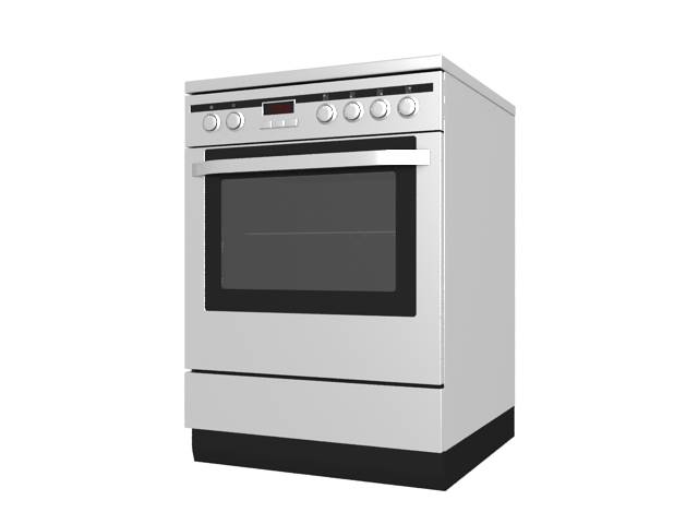 Electric range and oven 3d rendering