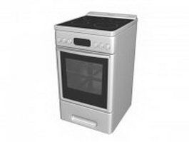 Stainless steel electric range 3d preview