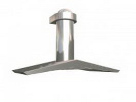 Stainless range hood 3d model preview