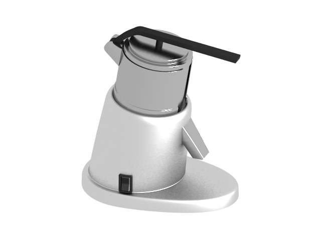 Pump-driven consumer espresso machine 3d rendering