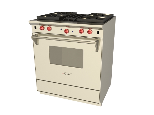 Wolf stove oven range 3d rendering