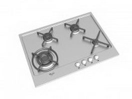 Gas stove counter top 3d model preview