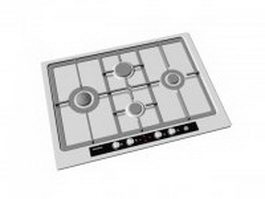 Siemens gas cooktop 3d model preview