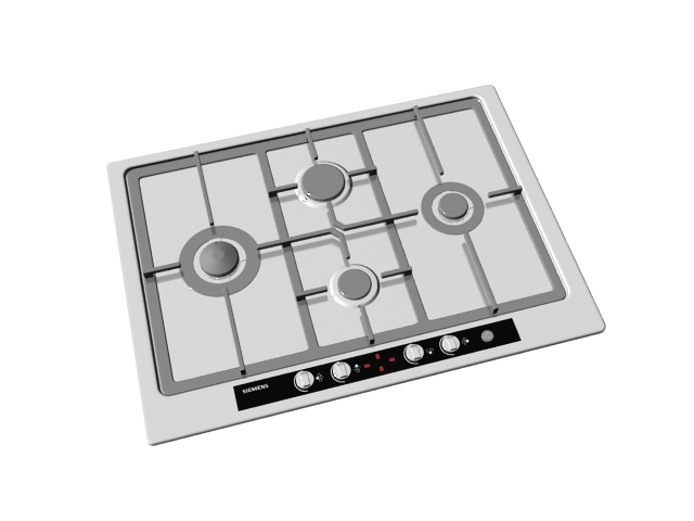 Siemens gas cooktop 3d rendering