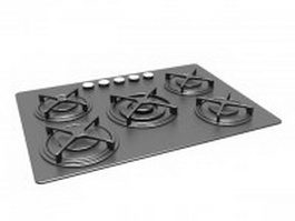 Buil-in gas cooktop 3d model preview