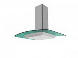 Tempered glass range hood 3d preview