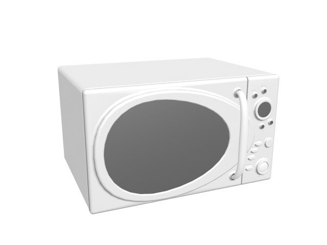 Early microwave oven 3d rendering