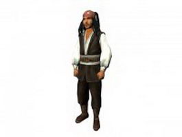 Captain Jack Sparrow pirate 3d model preview