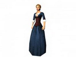 1800s British lady 3d model preview