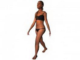 Bikini middle aged woman 3d model preview