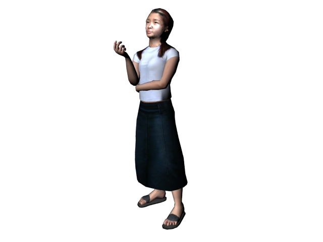 Asian woman 3d rendering