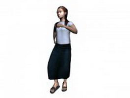 Walking woman 3d model preview