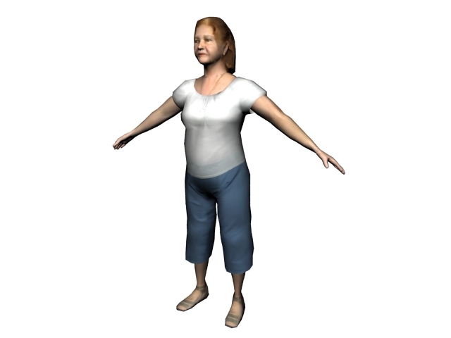 Middle-aged woman standing 3d rendering