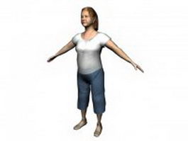 Middle-aged woman standing 3d model preview