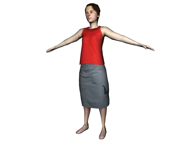 Middle-aged woman walking 3d model 3ds max files free 