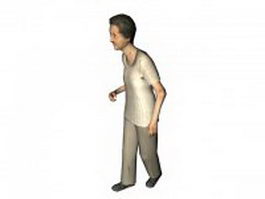 Senior woman walking 3d model preview
