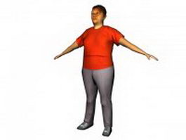 Fat woman standing 3d model preview