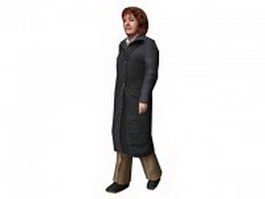 Middle-aged woman in winter clothes 3d model preview