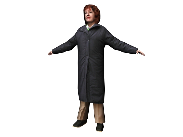 Woman standing in winter coats 3d rendering