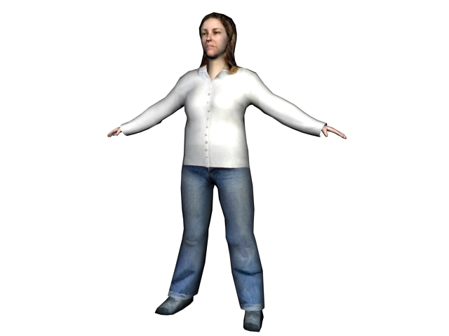 Woman standing in coat 3d rendering