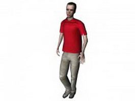 Casual man walking 3d model preview