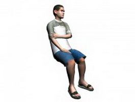 Man sitting on chair 3d model preview