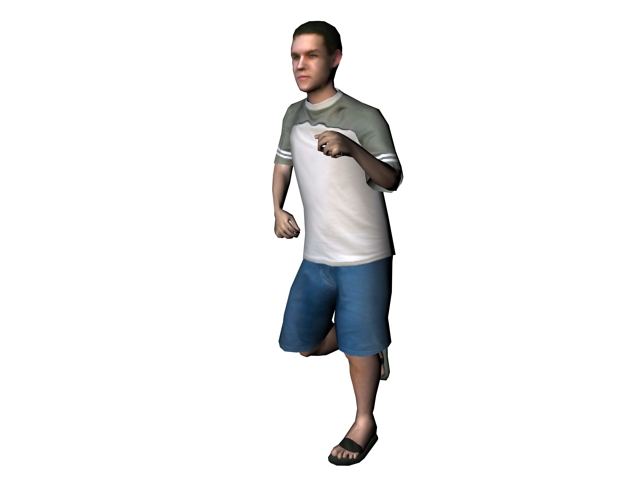 Young man running 3d rendering