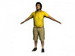 Fat man standing 3d model preview
