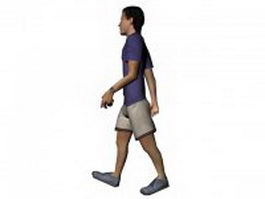 Sportsman walking 3d model preview
