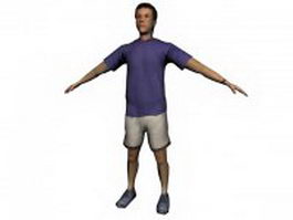 Sportsman standing 3d model preview