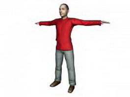 Casual young man standing 3d model preview