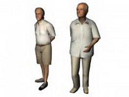 Two older men stand together 3d preview