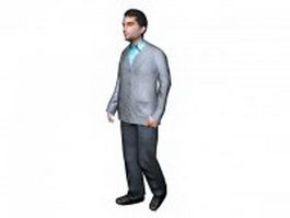Businessman walking 3d model preview