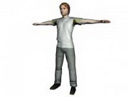 Young man standing 3d model preview