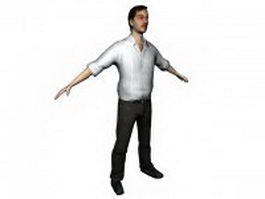 Man standing in shirt 3d model preview