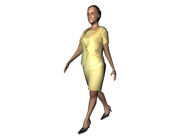 Office lady walking 3d rendering