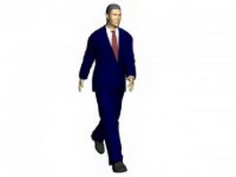 Businessman in blue suit 3d model preview