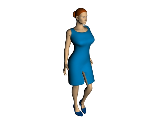 Lady in skirt 3d rendering