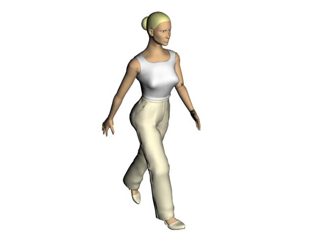 Sports woman in undershirt and pants 3d rendering