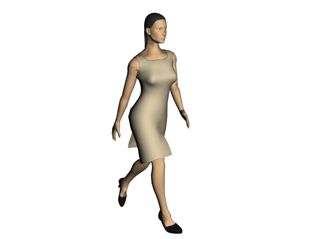 Woman in minidress 3d rendering