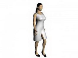 Woman in sheath dress 3d model preview