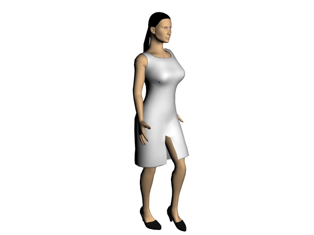 Woman in sheath dress 3d rendering