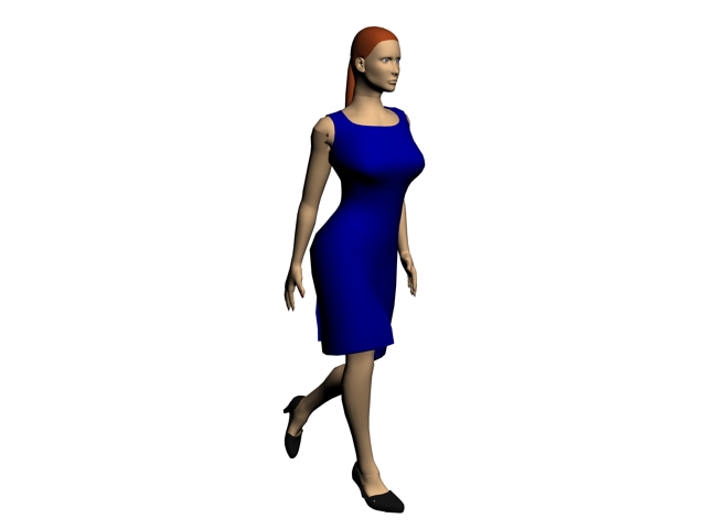 Woman in sleeveless mini dress 3d rendering