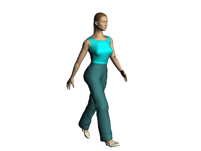 Woman in sleeveless shirt 3d rendering