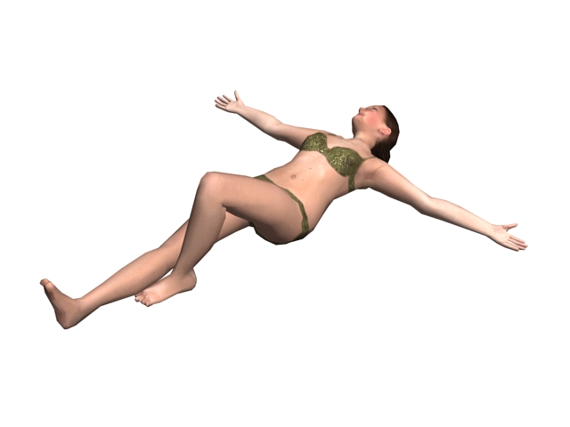 Bikini woman lie down 3d rendering
