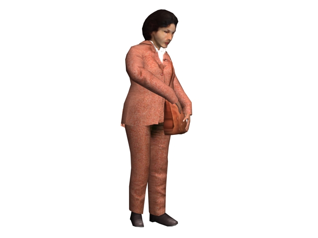 Businesswoman with briefcase 3d rendering