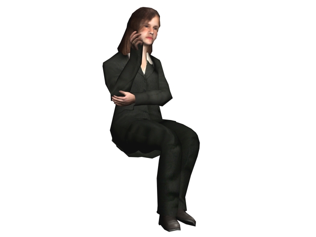 Businesswoman sitting 3d rendering