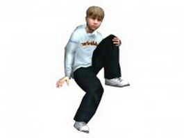 Young casual boy 3d model preview