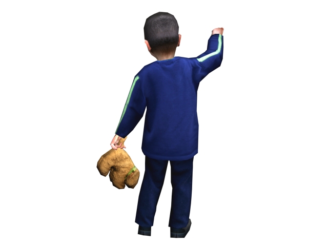Little boy standing 3d rendering